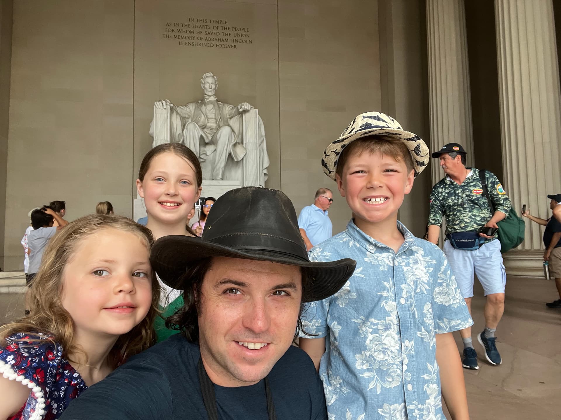 The McGowan family — dad and three kids